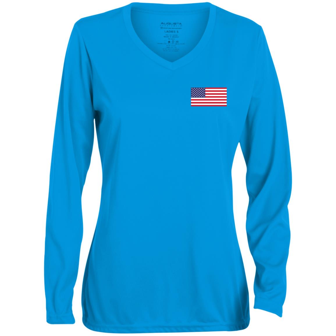 Ladies' Moisture-Wicking Long Sleeve V-Neck Tee