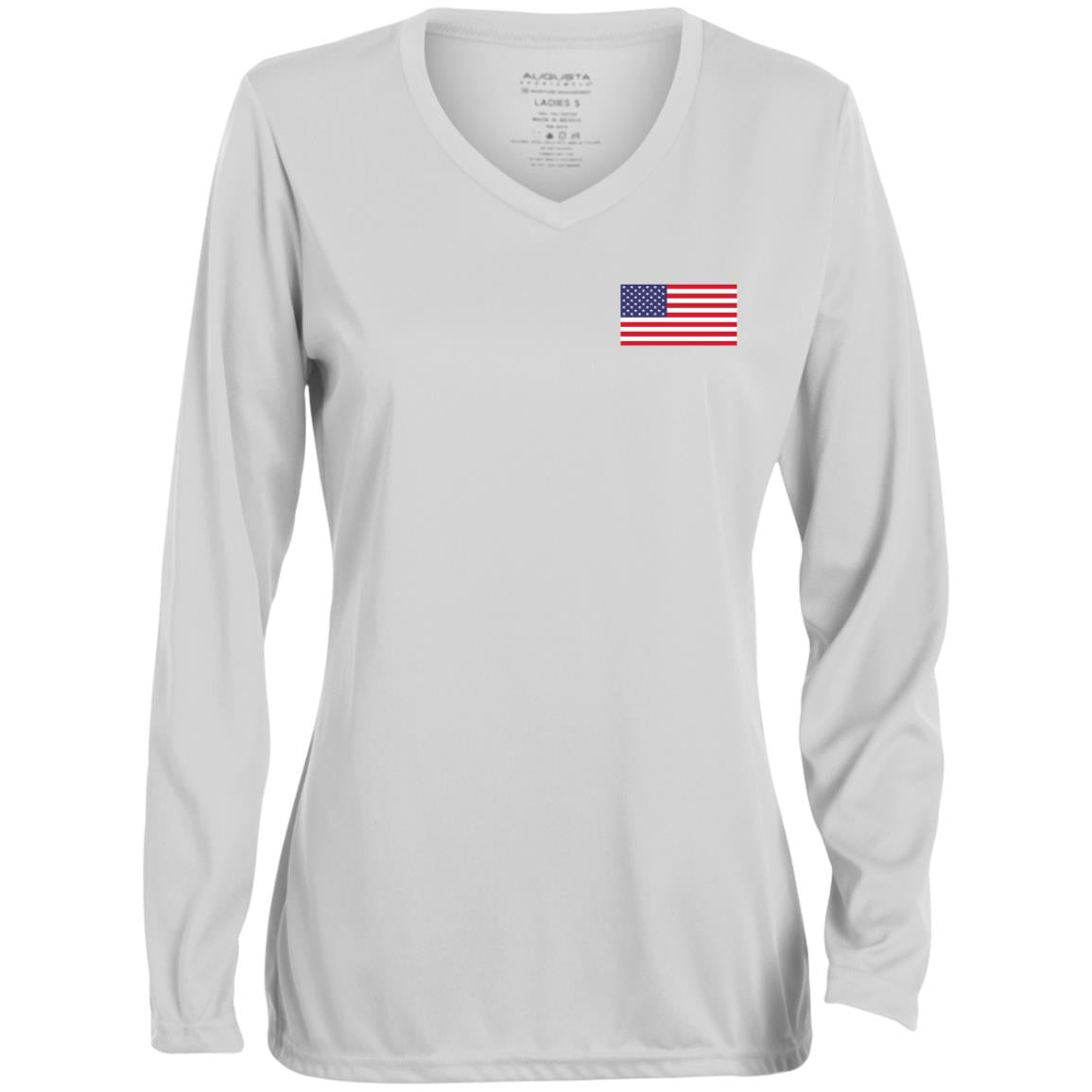 Ladies' Moisture-Wicking Long Sleeve V-Neck Tee